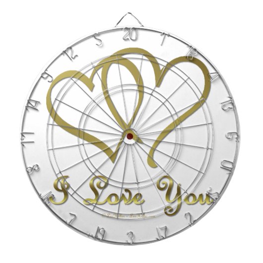 Cible De Fléchettes Eventré Gold Hearts i Love You (Devant)