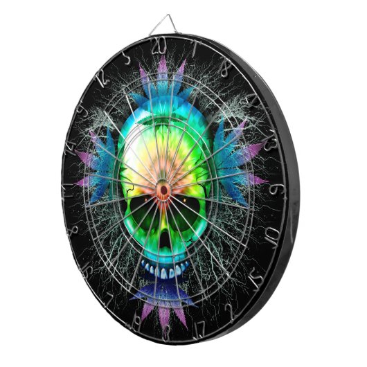 Cible De Fléchettes Explosion de Trippy psychédélique du crâne (Devant droit)