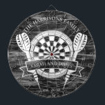Cible De Fléchettes Famille de bois noir et blanc Nom personnalisé Mar<br><div class="desc">Célébrez votre journée spéciale avec la Cible de flechettes de Mariage de nom personnalisé de famille de bois noir et blanc. Doté d'un design monochrome intemporel, ce tableau de bord peut être personnalisé avec le nom de famille du couple, en faisant un gardien unique ou un cadeau mariage ludique. Parfait...</div>