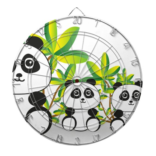 Cible De Fléchettes Famille Panda (Devant)
