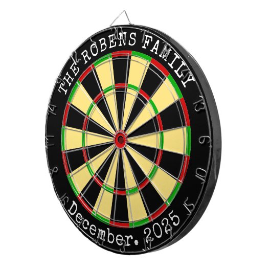 Cible De Fléchettes Family Name Personalized Dartboard (Devant droit)