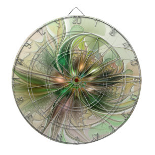 Cible De Fléchettes Fantaisie Abstraite Moderne Fleur Fractale Colorée