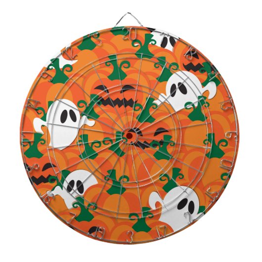 Cible De Fléchettes Fantômes d'Halloween Patch de citrouille hantée (Devant)