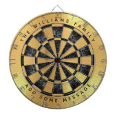 Cible De Fléchettes Faux Gold Foil Black Marble Custom Name & Message  (Devant)