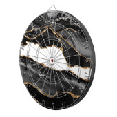Cible De Fléchettes Faux Marblé Agate Black Stone Luxe (Devant droit)