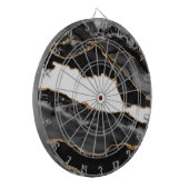 Cible De Fléchettes Faux Marblé Agate Black Stone Luxe (Devant gauche)