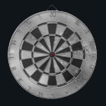 Cible De Fléchettes Faux Parties scintillant et feuille d'argent<br><div class="desc">Faux argent parties scintillant et feuille arrière - plan unique fléchette girly.</div>