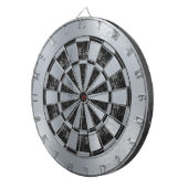 Cible De Fléchettes Faux Silver Foil Marbre noir Faux Métallo (Devant droit)