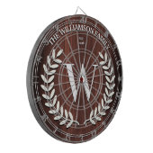 Cible De Fléchettes Faux Walnut Bois Grain Monogramme Personnalisé (Devant gauche)