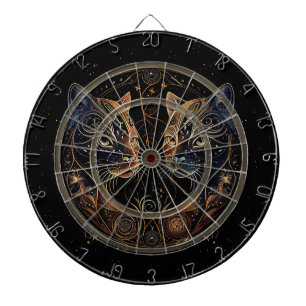 Cible De Fléchettes Feline artistique Cercle Twin Cats