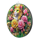 Cible De Fléchettes Feline au milieu d'une floraison vibrante (Devant droit)