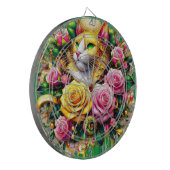 Cible De Fléchettes Feline au milieu d'une floraison vibrante (Devant gauche)