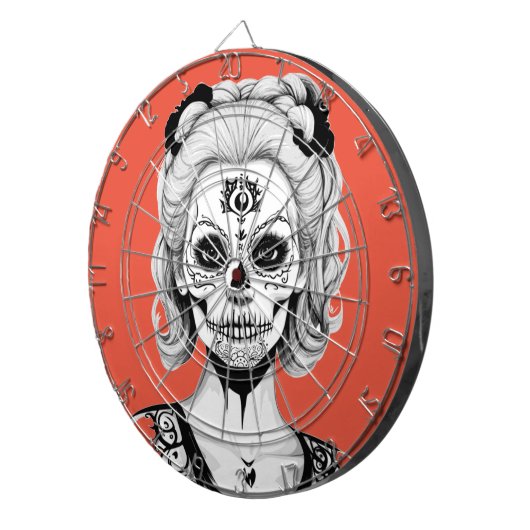 CIBLE DE FLÉCHETTES FEMME SKULLHEAD (Devant droit)