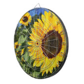 Cible De Fléchettes Fence painted de Sunflowers (Devant droit)