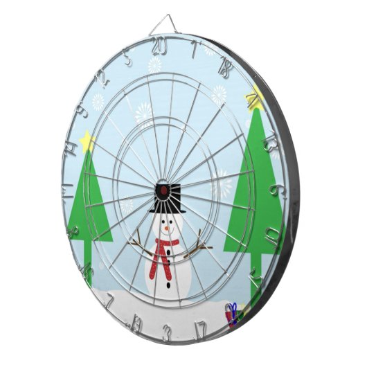 Cible De Fléchettes Festif Noël Snowman (Devant droit)