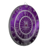 Cible De Fléchettes Festif Violet Foil Snowflakes Nom du monogramme (Devant gauche)