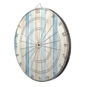 Cible De Fléchettes Fête de mariage Beach Blue Cream Stripes (Devant droit)