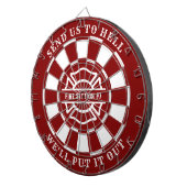 Cible De Fléchettes Feu de pompier Fireman Dartboard et fléchettes (Devant droit)