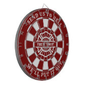Cible De Fléchettes Feu de pompier Fireman Dartboard et fléchettes (Devant gauche)