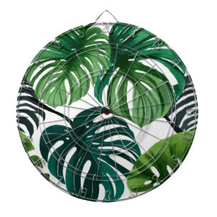 Cible De Fléchettes Feuilles de Monstera Aquarelle Botanique Moderne