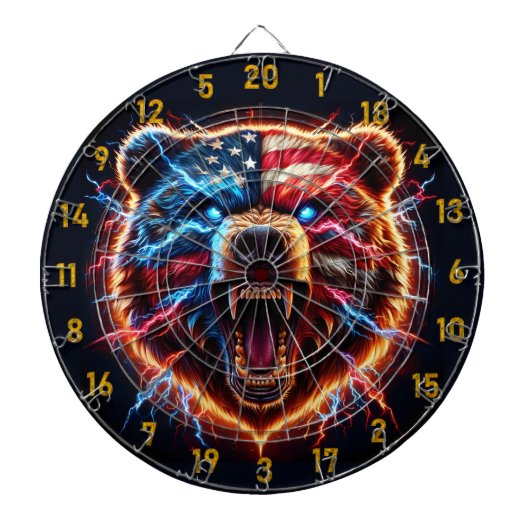 Cible De Fléchettes Fierce Éclair Ours et force de feu (Devant)