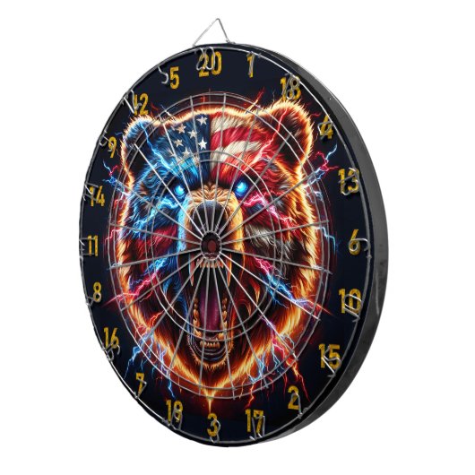 Cible De Fléchettes Fierce Éclair Ours et force de feu (Devant droit)