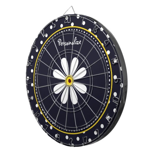 Cible De Fléchettes Fille Mod Daisées et Pois avec le nom (Devant droit)