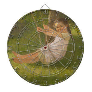 Cible De Fléchettes Fille souriante sur une aile (Enfance Vintage)