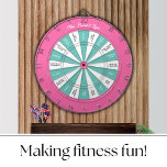 Cible De Fléchettes Fitness Darts jeu rose et turquoise<br><div class="desc">Ce jeu de fléchettes de fitness en rose et turquoise est une façon amusante de faire de l'exercice. Créez votre propre gymnase à la maison. Jouez individuellement ou avec des amis ou en famille.</div>