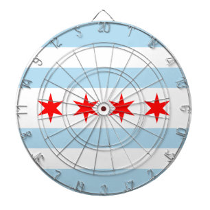 Cible De Fléchettes Flag of Chicago, Illinois Dartboard