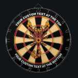Cible De Fléchettes Flames Scorpion Dartboard avec texte personnalisé<br><div class="desc">Icône Scorpion. Icône créée avec des éléments de flamme. Deux zones de texte personnalisées.</div>