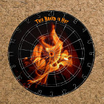 Cible De Fléchettes Flammes chaudes éclatantes sur noir<br><div class="desc">C'est une compétition enflammée et le tableau de bord est brûlant avec des flammes vibrantes brûlant de l'orange contre un arrière - plan noir. Ce n'est pas votre planche typique, c'est vraiment unique comme vous. L'image photographique du feu qui brûle le panneau de fléchettes est très réaliste. Amusez-vous et personnalisez...</div>