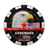 Cible De Fléchettes fléchettes de la ligne rouge mince, drapeau améric (Devant)