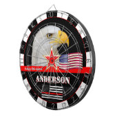 Cible De Fléchettes fléchettes de la ligne rouge mince, drapeau améric (Devant droit)