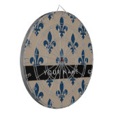 Cible De Fléchettes Fleur de Lis, Bleu Marine sur Beige, Royal, Votre  (Devant gauche)