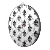 Cible De Fléchettes Fleur de Lis noir et blanc (Devant droit)
