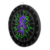 Cible De Fléchettes fleur de lys violet sur noir (Devant droit)