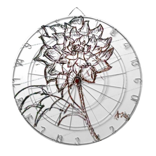 Cible De Fléchettes fleur de roses blancs (Devant)