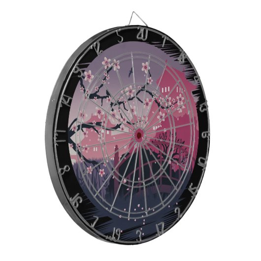 Cible De Fléchettes Fleur foncée (Devant gauche)