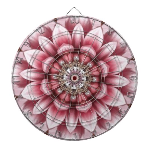 Cible de fléchettes Fleur Rose Moderne (Devant)
