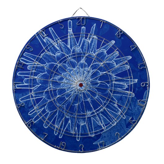 Cible De Fléchettes fleur sur bleu (Devant)