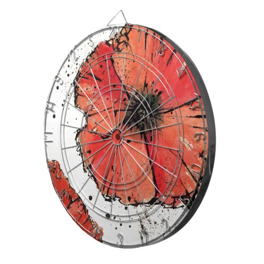 Cible De Fléchettes Fleur sur un arrière - plan blanc (Devant droit)