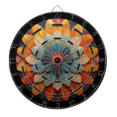 Cible De Fléchettes Fleur texturée Mandala Art (Devant)