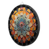 Cible De Fléchettes Fleur texturée Mandala Art (Devant droit)