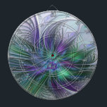 Cible De Fléchettes Fleur vert violet Art Abstrait moderne Fractal<br><div class="desc">Une fleur magique pour Toi. Conception pour votre tableau de bord et plus encore.</div>