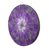 Cible De Fléchettes Fleur Violette Abstraite Art Fractal Psychedelique (Devant droit)