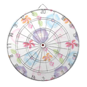 Cible De Fléchettes Fleurs Aquarelle Doux rose Élégant