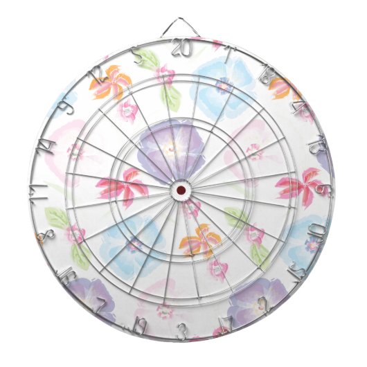 Cible De Fléchettes Fleurs Aquarelle Doux rose Élégant (Devant)