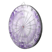 Cible De Fléchettes Fleurs blanches violettes Tableau noir (Devant droit)
