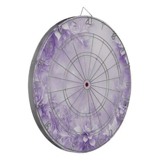 Cible De Fléchettes Fleurs blanches violettes Tableau noir (Devant gauche)